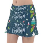 Merry Christmas, Happy New Year, Christmas Seamless Texture Classic Tennis Skirt