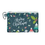 Merry Christmas, Happy New Year, Christmas Seamless Texture Canvas Cosmetic Bag (Medium)