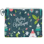 Merry Christmas, Happy New Year, Christmas Seamless Texture Canvas Cosmetic Bag (XXL)