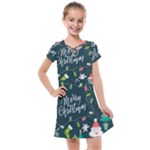 Merry Christmas, Happy New Year, Christmas Seamless Texture Kids  Cross Web Dress