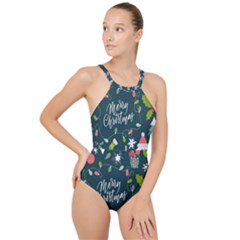 High Neck One Piece Swimsuit 