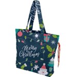 Merry Christmas, Happy New Year, Christmas Seamless Texture Drawstring Tote Bag