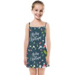 Merry Christmas, Happy New Year, Christmas Seamless Texture Kids  Summer Sun Dress