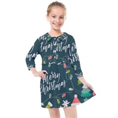 Kids  Quarter Sleeve Shirt Dress 