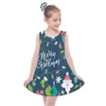 Merry Christmas, Happy New Year, Christmas Seamless Texture Kids  Summer Dress