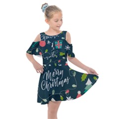 Kids  Shoulder Cutout Chiffon Dress 