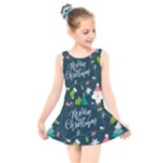 Merry Christmas, Happy New Year, Christmas Seamless Texture Kids  Skater Dress Swimsuit