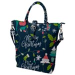 Merry Christmas, Happy New Year, Christmas Seamless Texture Buckle Top Tote Bag