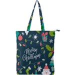 Merry Christmas, Happy New Year, Christmas Seamless Texture Double Zip Up Tote Bag