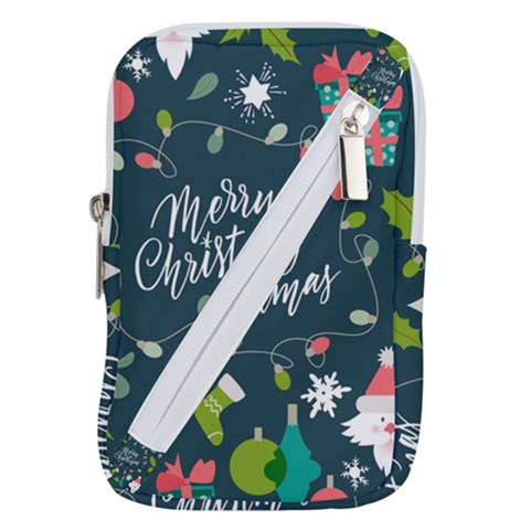 Merry Christmas, Happy New Year, Christmas Seamless Texture Belt Pouch Bag (Large) from ArtsNow.com