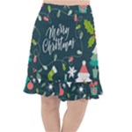 Merry Christmas, Happy New Year, Christmas Seamless Texture Fishtail Chiffon Skirt