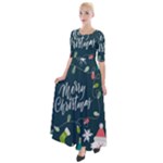 Merry Christmas, Happy New Year, Christmas Seamless Texture Half Sleeves Maxi Dress