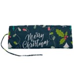 Merry Christmas, Happy New Year, Christmas Seamless Texture Roll Up Canvas Pencil Holder (S)