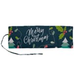 Merry Christmas, Happy New Year, Christmas Seamless Texture Roll Up Canvas Pencil Holder (M)