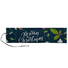 Merry Christmas, Happy New Year, Christmas Seamless Texture Roll Up Canvas Pencil Holder (L) from ArtsNow.com