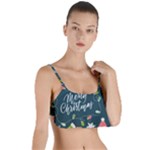 Merry Christmas, Happy New Year, Christmas Seamless Texture Layered Top Bikini Top 