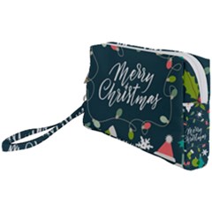 Merry Christmas, Happy New Year, Christmas Seamless Texture Wristlet Pouch Bag (Small) from ArtsNow.com