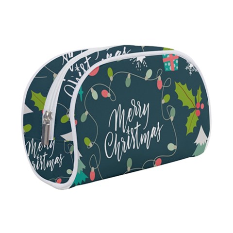 Merry Christmas, Happy New Year, Christmas Seamless Texture Make Up Case (Small) from ArtsNow.com