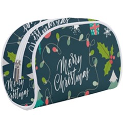 Merry Christmas, Happy New Year, Christmas Seamless Texture Make Up Case (Large) from ArtsNow.com