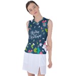 Merry Christmas, Happy New Year, Christmas Seamless Texture Women s Sleeveless Sports Top