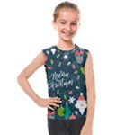 Merry Christmas, Happy New Year, Christmas Seamless Texture Kids  Mesh Tank Top