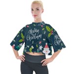 Merry Christmas, Happy New Year, Christmas Seamless Texture Mock Neck T-Shirt