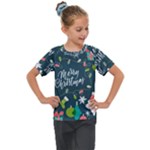 Merry Christmas, Happy New Year, Christmas Seamless Texture Kids  Mesh Piece T-Shirt