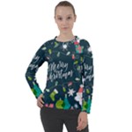 Merry Christmas, Happy New Year, Christmas Seamless Texture Women s Long Sleeve Raglan T-Shirt