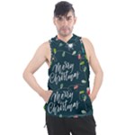 Merry Christmas, Happy New Year, Christmas Seamless Texture Men s Sleeveless Hoodie