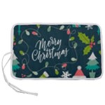 Merry Christmas, Happy New Year, Christmas Seamless Texture Pen Storage Case (S)