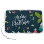 Merry Christmas, Happy New Year, Christmas Seamless Texture Pen Storage Case (M)