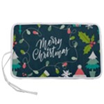 Merry Christmas, Happy New Year, Christmas Seamless Texture Pen Storage Case (L)