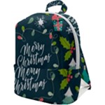 Merry Christmas, Happy New Year, Christmas Seamless Texture Zip Up Backpack