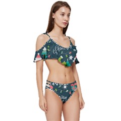 Ruffle Edge Tie Up Bikini Set	 