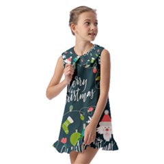 Kids  Pilgrim Collar Ruffle Hem Dress 