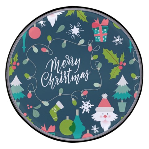 Merry Christmas, Happy New Year, Christmas Seamless Texture Wireless Fast Charger(Black) from ArtsNow.com