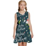 Merry Christmas, Happy New Year, Christmas Seamless Texture Kids  Sleeveless Tiered Mini Dress