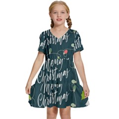 Kids  Short Sleeve Tiered Mini Dress 