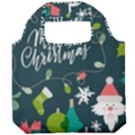 Merry Christmas, Happy New Year, Christmas Seamless Texture Foldable Grocery Recycle Bag