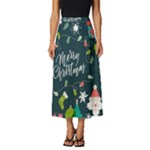 Merry Christmas, Happy New Year, Christmas Seamless Texture Classic Midi Chiffon Skirt