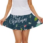 Merry Christmas, Happy New Year, Christmas Seamless Texture Women s Skort