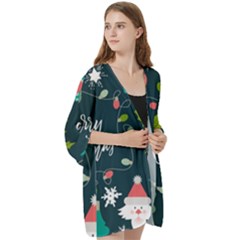 Open Front 3/4 Sleeve Batwing Chiffon Cardigan Kimono 