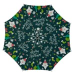 Merry Christmas, Happy New Year, Christmas Seamless Texture Automatic Folding Umbrella with Case (Medium)