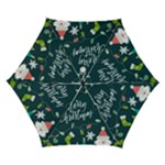 Merry Christmas, Happy New Year, Christmas Seamless Texture Automatic Folding Umbrella with Case (Small)