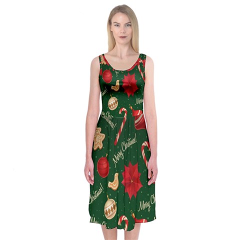 Merry Christmas Midi Sleeveless Dress from ArtsNow.com