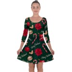 Merry Christmas Quarter Sleeve Skater Dress