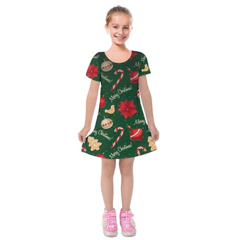 Merry Christmas Kids  Short Sleeve Velvet Dress from ArtsNow.com