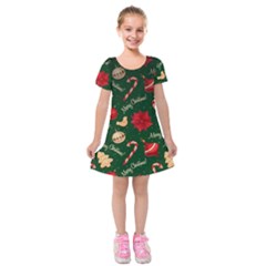 Merry Christmas Kids  Short Sleeve Velvet Dress from ArtsNow.com