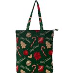 Merry Christmas Double Zip Up Tote Bag