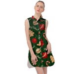 Merry Christmas Sleeveless Shirt Dress